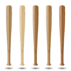 Set of baseball bats, vector illustration.