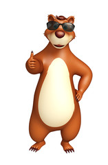 fun Bear cartoon character with sunglass