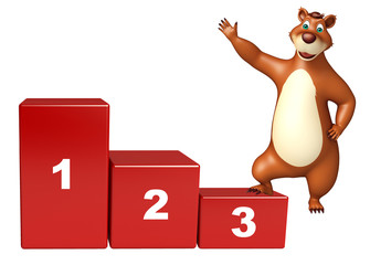 fun Bear cartoon character  with level