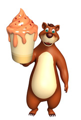 cute Bear cartoon character with ice cream