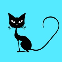 Black cat vector