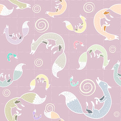 Seamless fox pattern