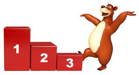 cute Bear cartoon character with level