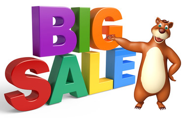 cute Bear cartoon character with big sale