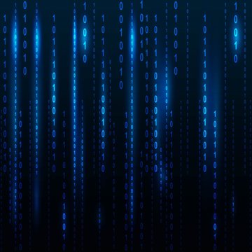 Blue screen computer binary code listing table background
