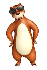fun Bear cartoon character with sunglass