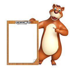 cute Bear cartoon character with exam pad