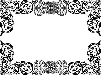 black wide sipmle decorated frame
