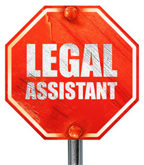 legal assistant, 3D rendering, a red stop sign