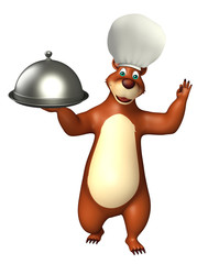 Bear cartoon character with cloche