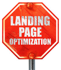 landing page optimization, 3D rendering, a red stop sign