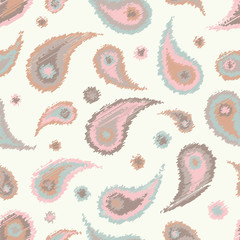 Fototapeta premium Ethnic boho seamless pattern with Paisley. Print. Repeating background. Cloth design, wallpaper.