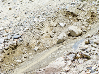 moraine in Caucasian mountains