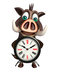 fun Boar cartoon character with cloth