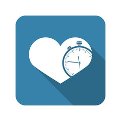 Heart & Time vector icon