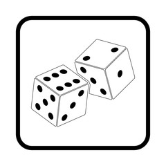 Simple vector dices icon