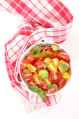 tomato salad on white background