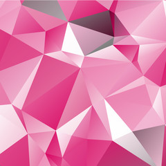 Obraz premium Low poly triangulated background. Pink shades. Vector illustration.