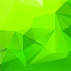 Plakat Low poly triangulated background. Green shades. Vector illustration.