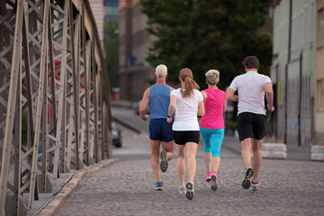 people group jogging