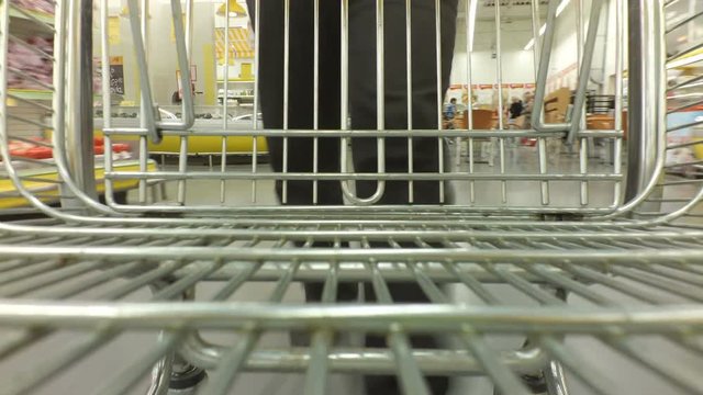 The cart in a supermarket.