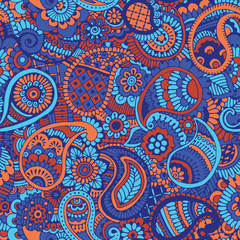 Seamless pattern with Indian ornament