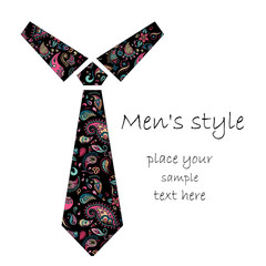 Patterned cravat. Batik, doodle, zentangle design. It may be used for design of a t-shirt, bag, postcard and poster. 