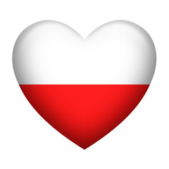 Poland Insignia Heart Shape
