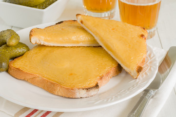 Welsh Rarebit a traidtional grilled cheese on toast recipe made with beer and mustard