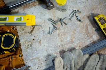 Zoom of carpenters tools