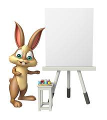 fun Bunny cartoon character with white board