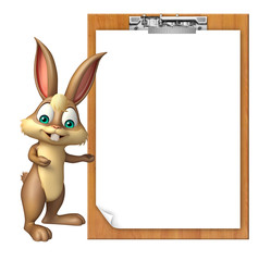 cute Bunny cartoon character with exam pad