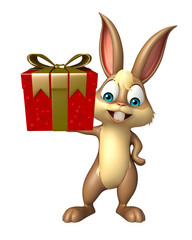 fun Bunny cartoon character with gif box