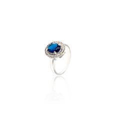 Sapphire Ring isolated on white.
