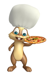 cute Bunny cartoon character with pizza