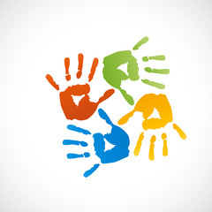 empreintes mains colorés