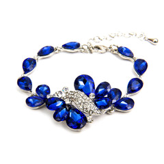 Fashion sapphire Bracelet isolated on white
