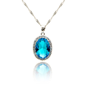 Sapphire pendant isolated on white
