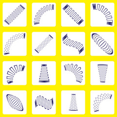 monochrome icon set with Springs