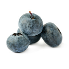 Pile of Bilberry or blueberry over isolated white background