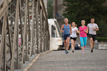 Fototapeta premium people group jogging