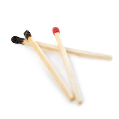 Pile of Wooden matches isolated over the white background