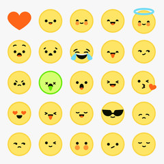 Fototapeta premium Vector Trendy Cute Baby Emoticon Pack