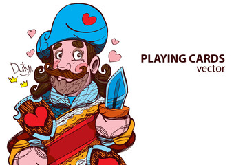 Jack of hearts playing card suit.