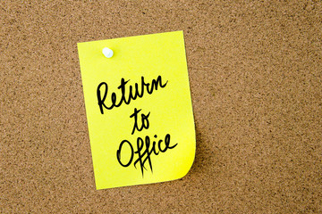 Return To Office written on yellow paper note - 111590202