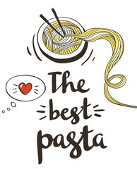 Fototapeta premium Hipster pasta doodles Background,hand drawing style.Vector illustration.