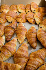 Box of bread and croissants from French bakery