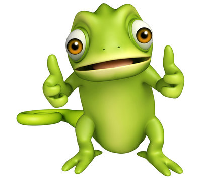 cute Chameleon funny cartoon character