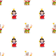 King and Queen seamless pattern.