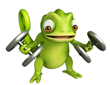 cute Chameleon cartoon character  gim equipment